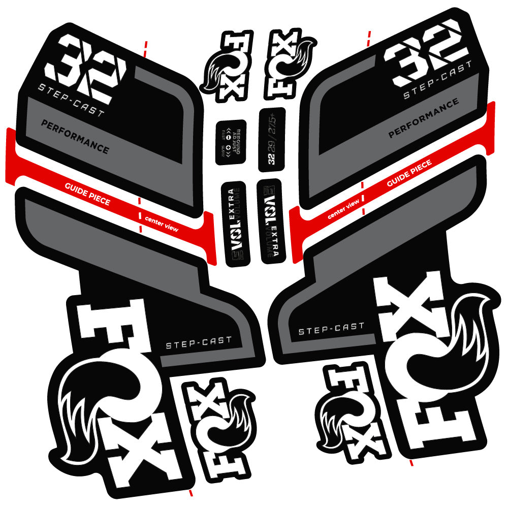 Aufkleber Fox 32 Step Cast Performance 2022, Fahrradgabel, Sticker Vinyl