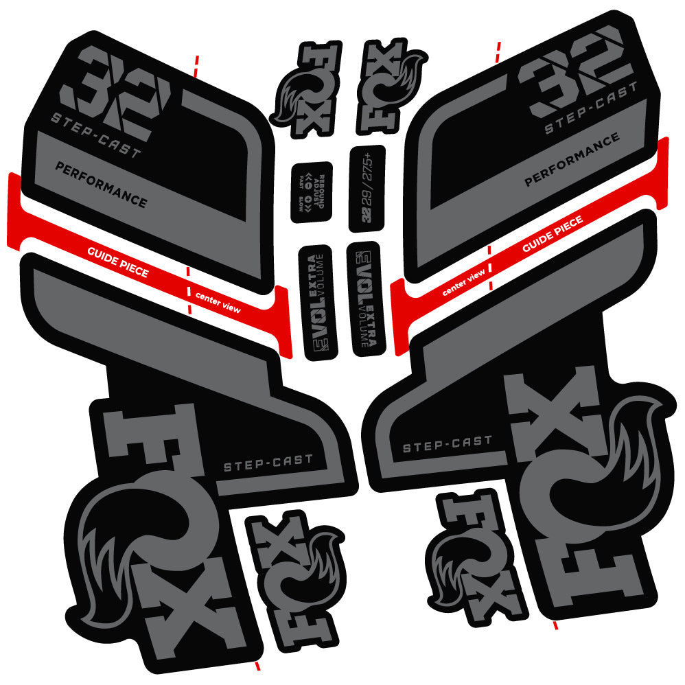 Aufkleber Fox 32 Step Cast Performance 2022, Fahrradgabel, Sticker Vinyl