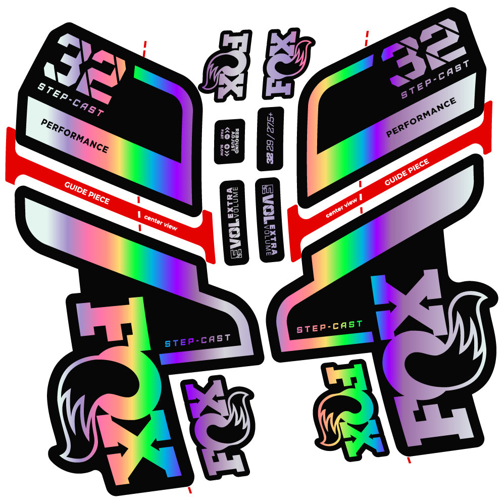 Aufkleber Fox 32 Step Cast Performance 2022, Fahrradgabel, Sticker Vinyl