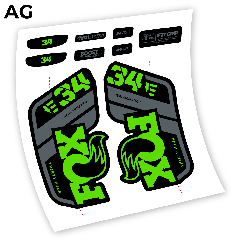 Decal, Adhesivos Fox 34 E-Bike 2021, Bike Fork Sticker Vinyl