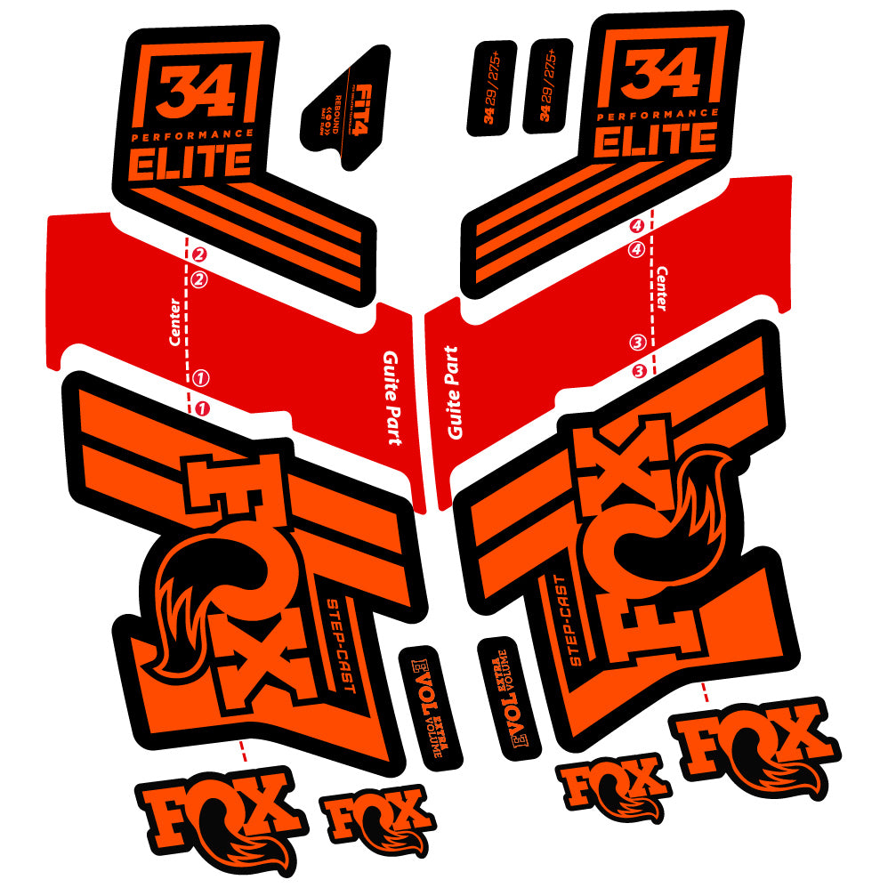 Aufkleber Fox 34 Performance Elite 2019-20, Fahrradgabel, Sticker Vinyl