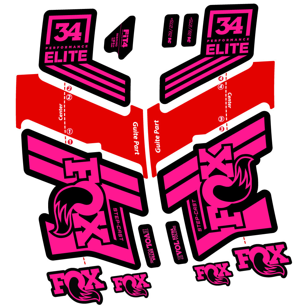 Aufkleber Fox 34 Performance Elite 2019-20, Fahrradgabel, Sticker Vinyl