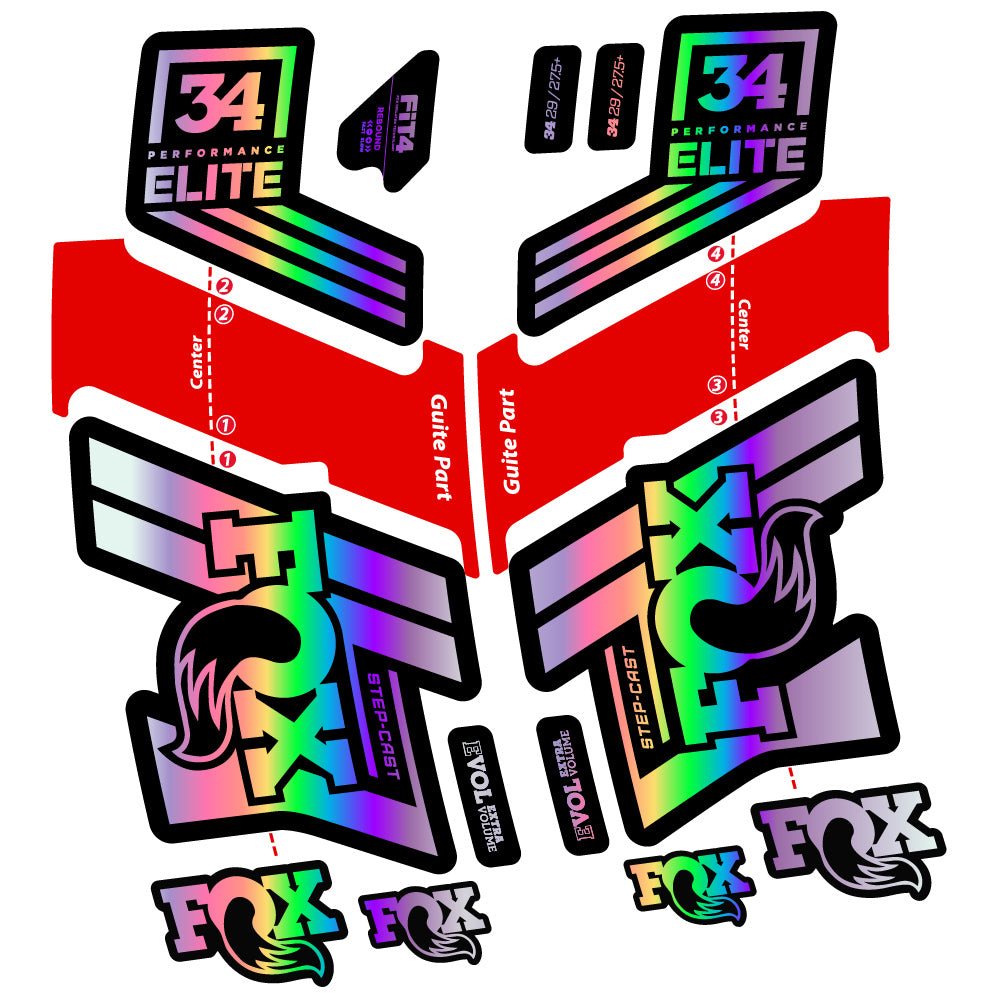 Aufkleber Fox 34 Performance Elite 2019-20, Fahrradgabel, Sticker Vinyl