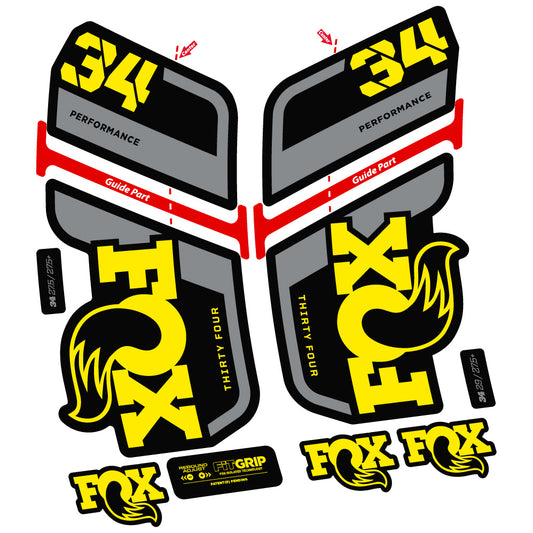 Decal Fox 34 Performance 2022, Bike Fork, Stycker Vinyl