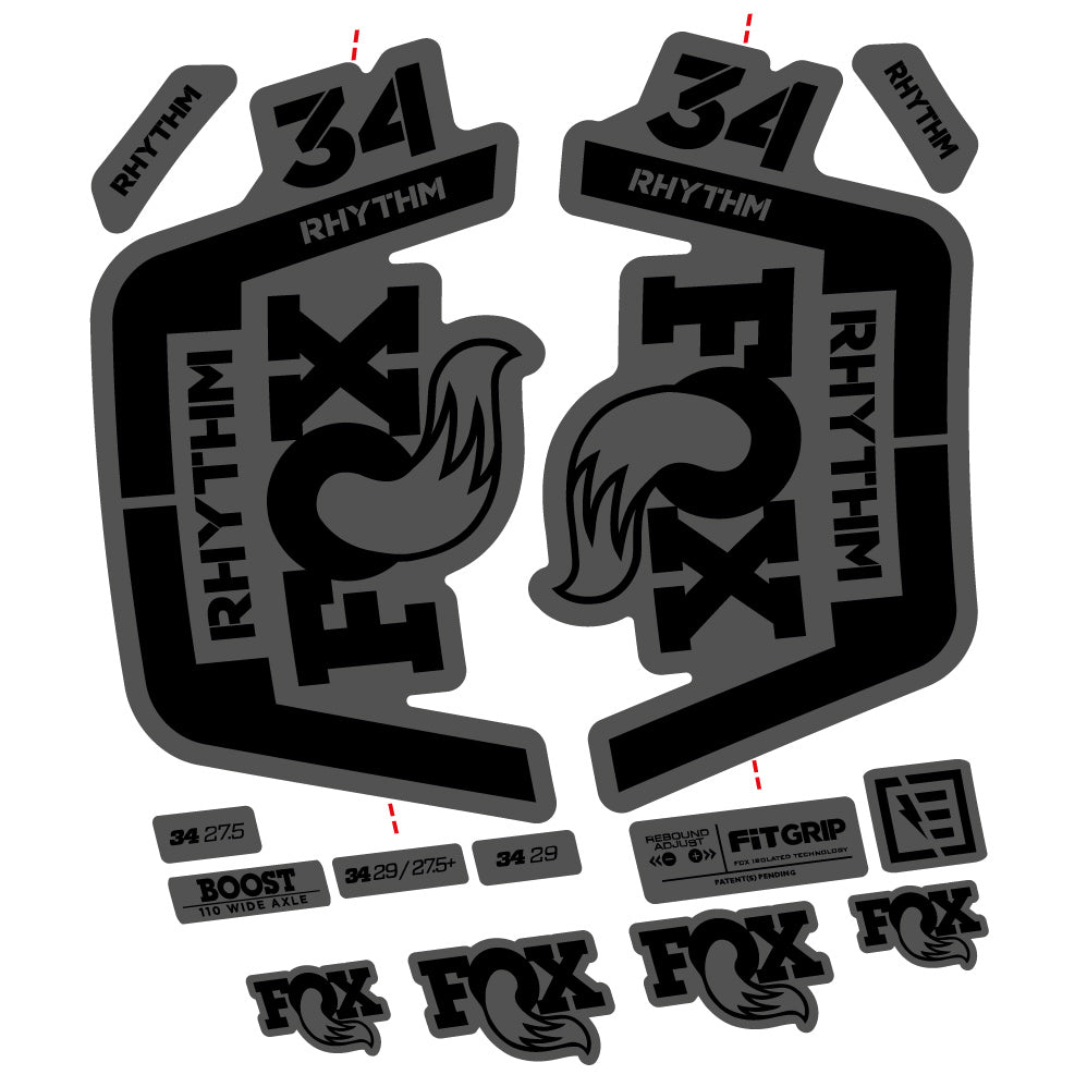 Aufkleber Fox 34 Rhythm 2019 Fahrradgabel Aufkleber Vinyl