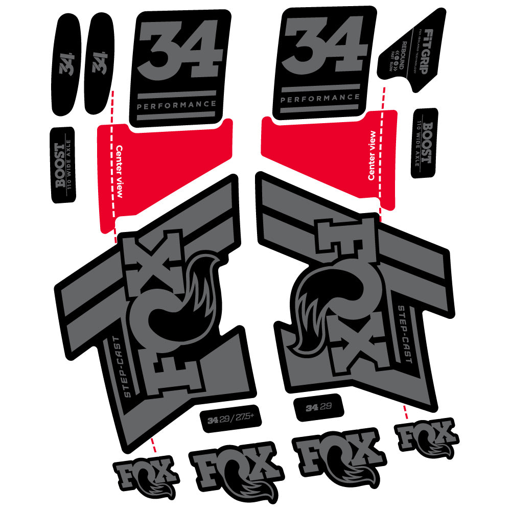 Aufkleber Fox 34 SC Performance 2019 Fahrradgabel Sticker Vinyl