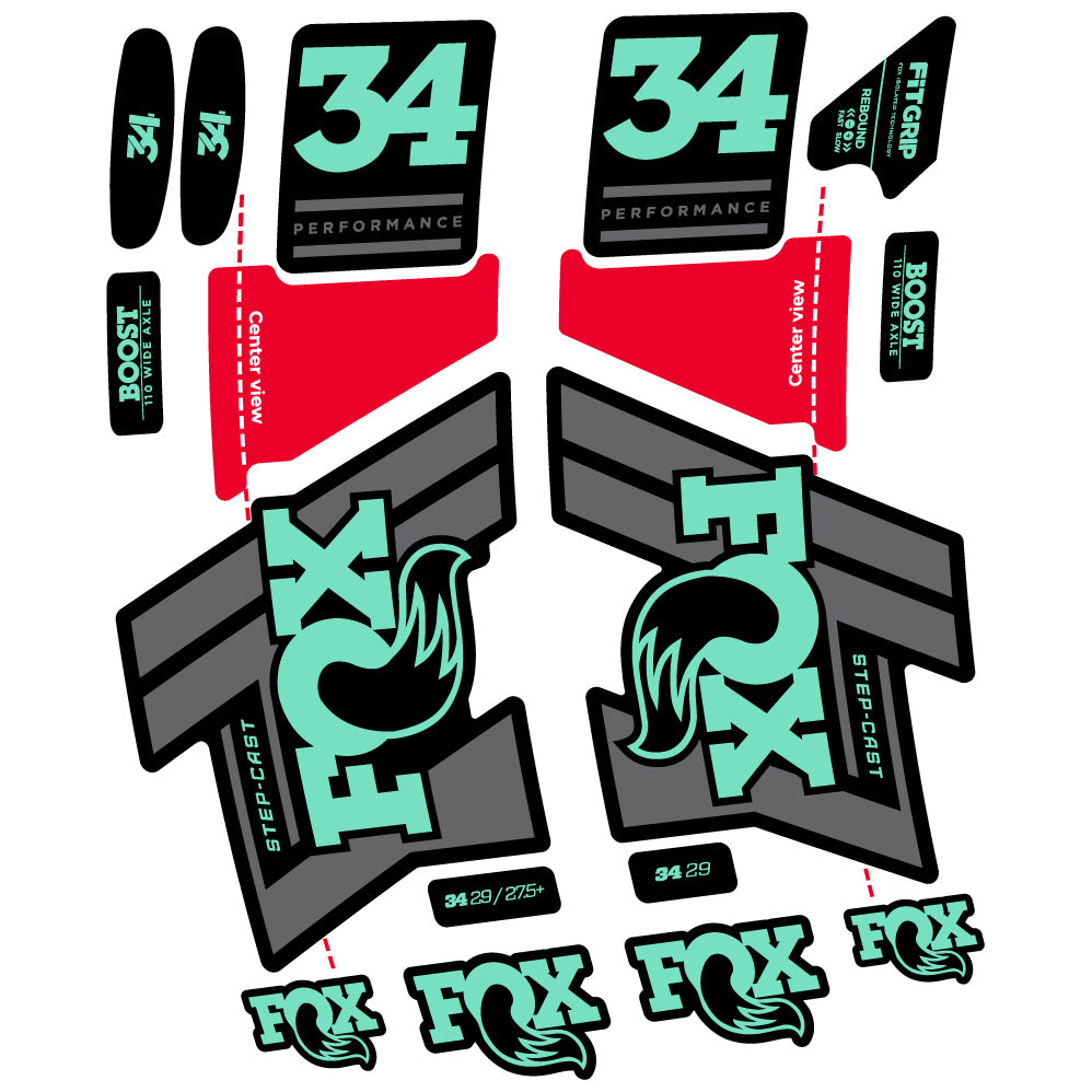 Aufkleber Fox 34 SC Performance 2019 Fahrradgabel Sticker Vinyl