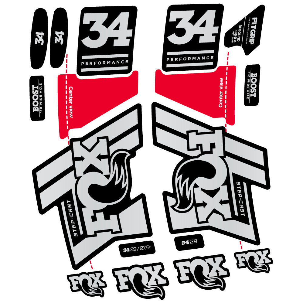 Aufkleber Fox 34 SC Performance 2019 Fahrradgabel Sticker Vinyl