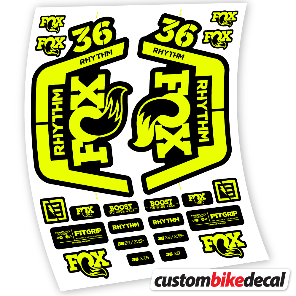 Aufkleber Fox 36 Rhythm 2019-2020, Fahrradgabel-Aufkleber Vinyl