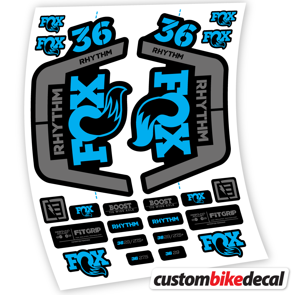 Aufkleber Fox 36 Rhythm 2019-2020, Fahrradgabel-Aufkleber Vinyl