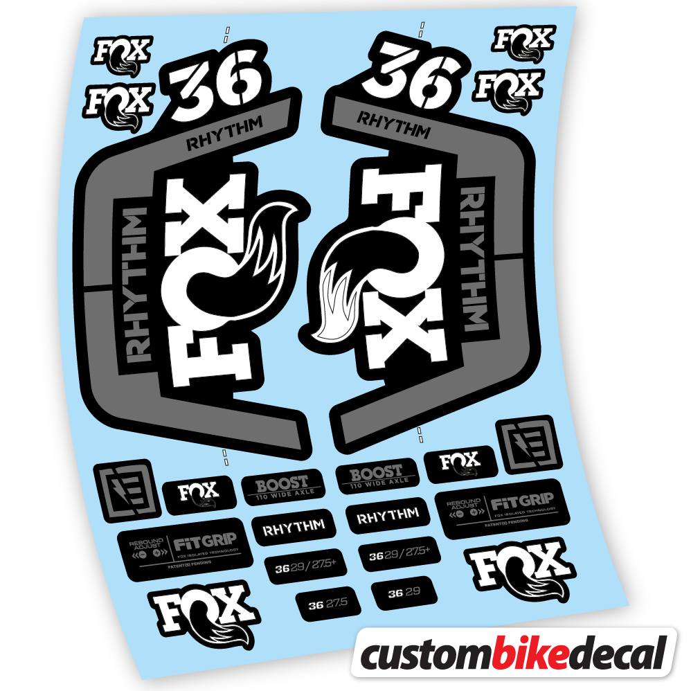 Aufkleber Fox 36 Rhythm 2019-2020, Fahrradgabel-Aufkleber Vinyl
