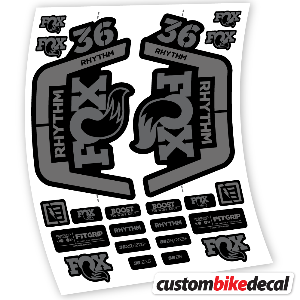 Aufkleber Fox 36 Rhythm 2019-2020, Fahrradgabel-Aufkleber Vinyl
