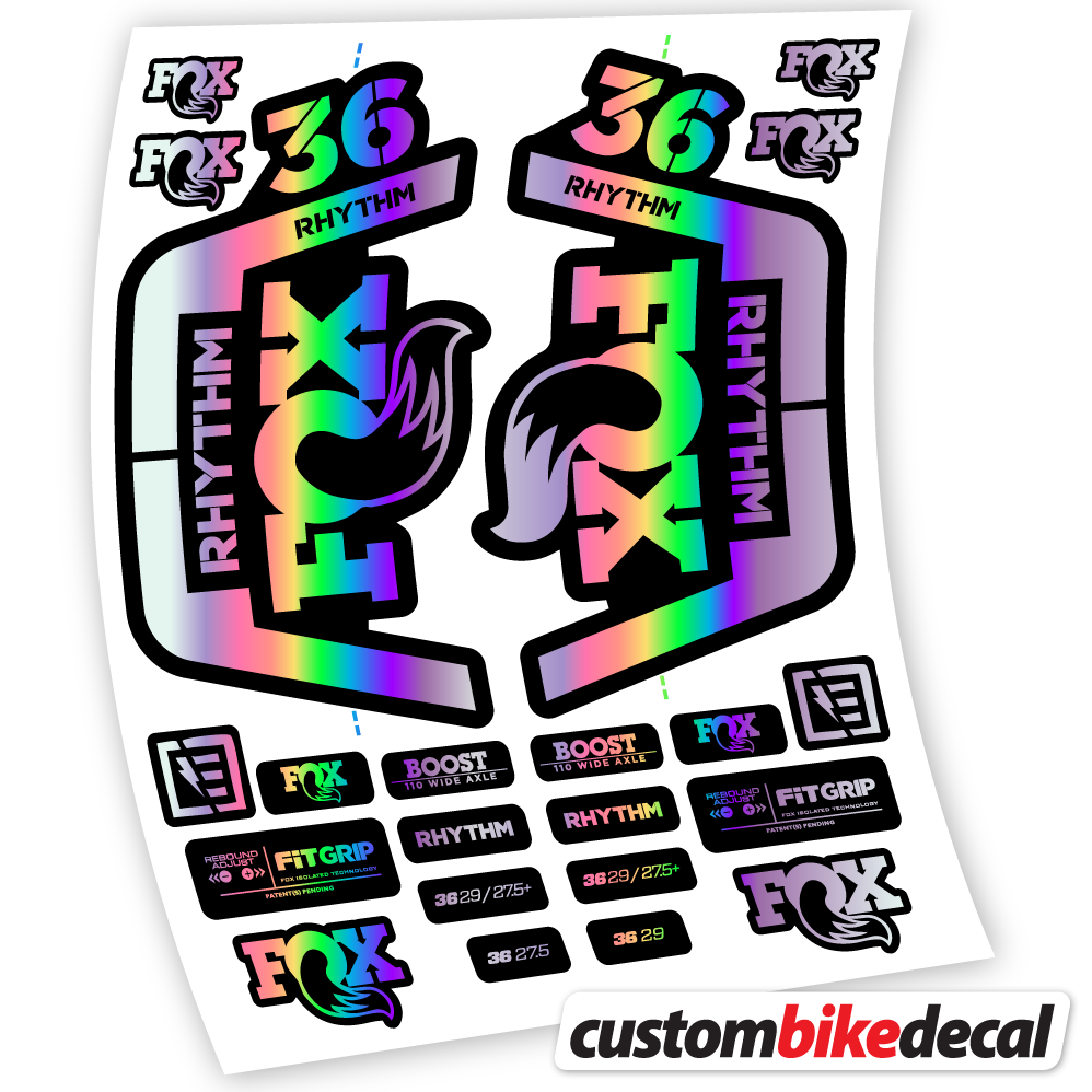 Aufkleber Fox 36 Rhythm 2019-2020, Fahrradgabel-Aufkleber Vinyl