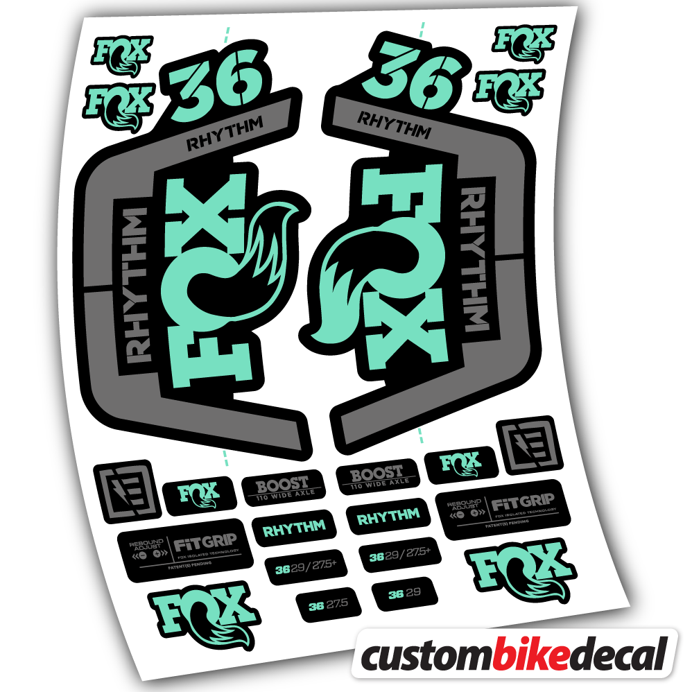 Aufkleber Fox 36 Rhythm 2019-2020, Fahrradgabel-Aufkleber Vinyl