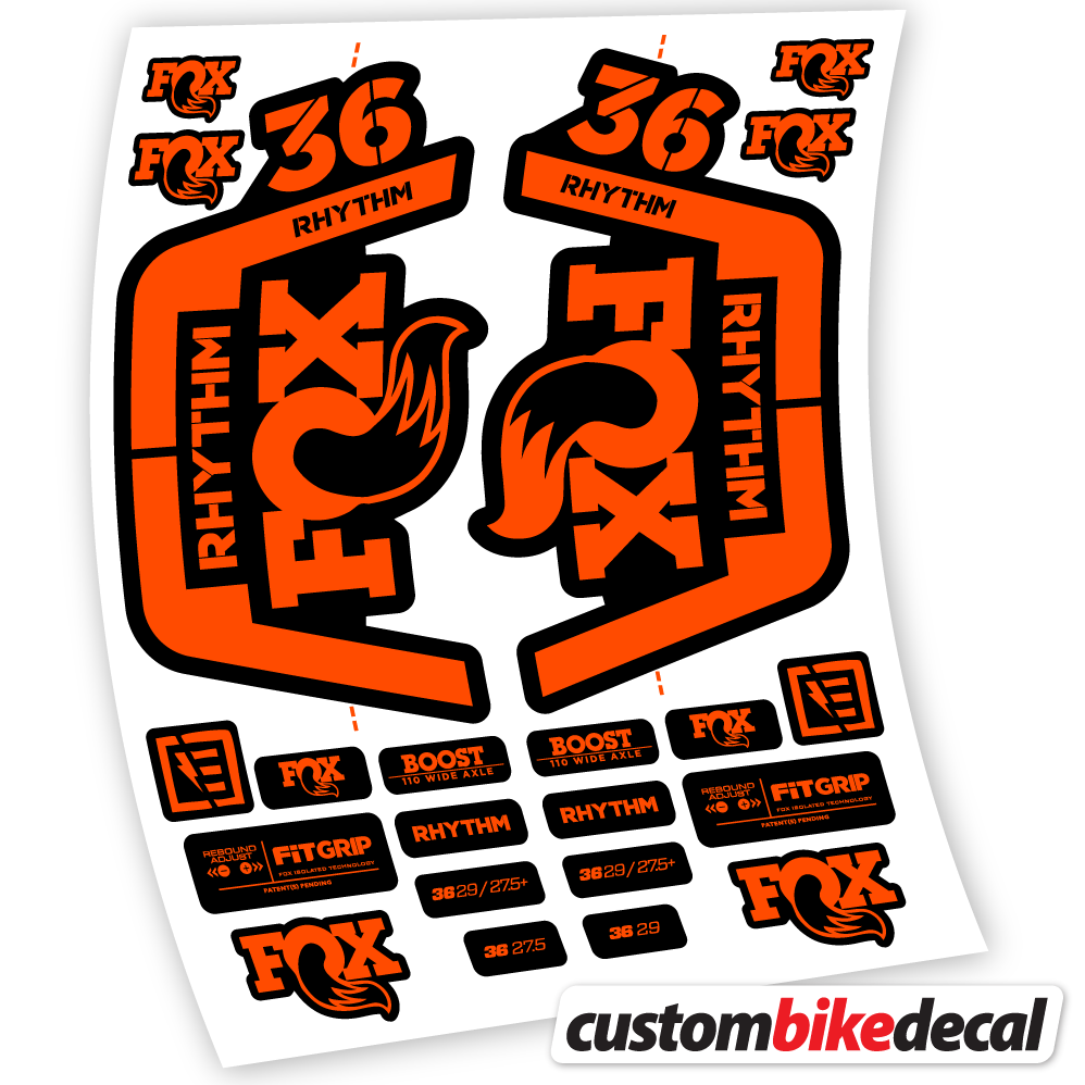 Aufkleber Fox 36 Rhythm 2019-2020, Fahrradgabel-Aufkleber Vinyl
