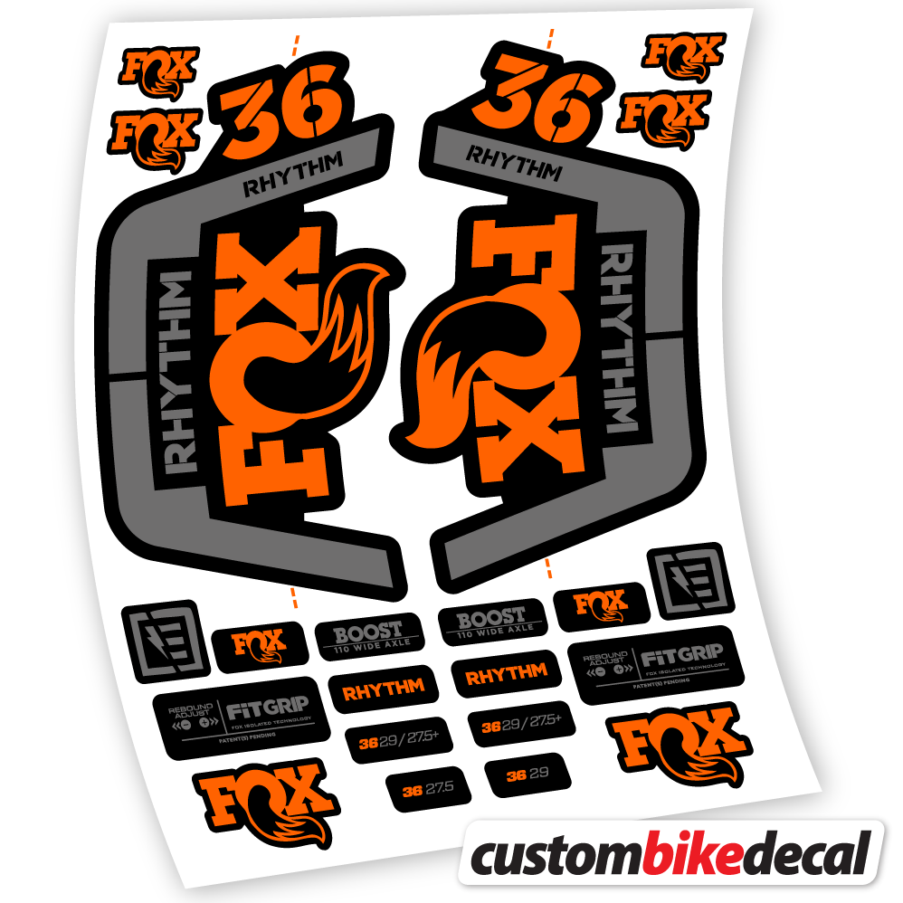 Aufkleber Fox 36 Rhythm 2019-2020, Fahrradgabel-Aufkleber Vinyl