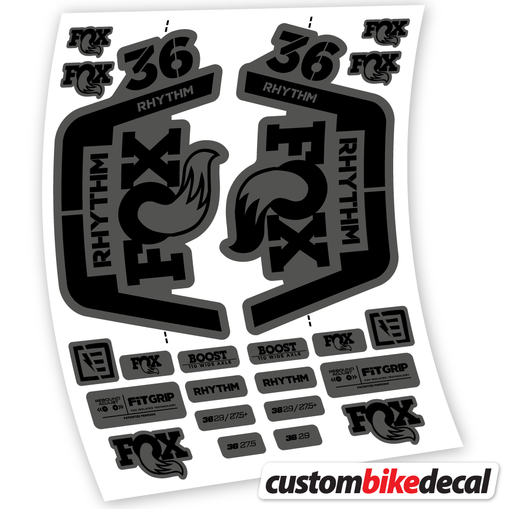 Aufkleber Fox 36 Rhythm 2019-2020, Fahrradgabel-Aufkleber Vinyl