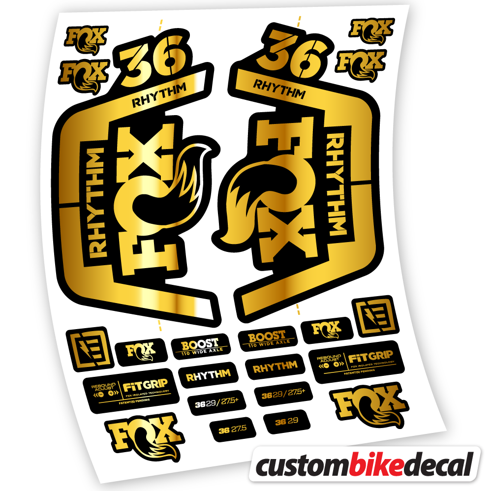 Aufkleber Fox 36 Rhythm 2019-2020, Fahrradgabel-Aufkleber Vinyl