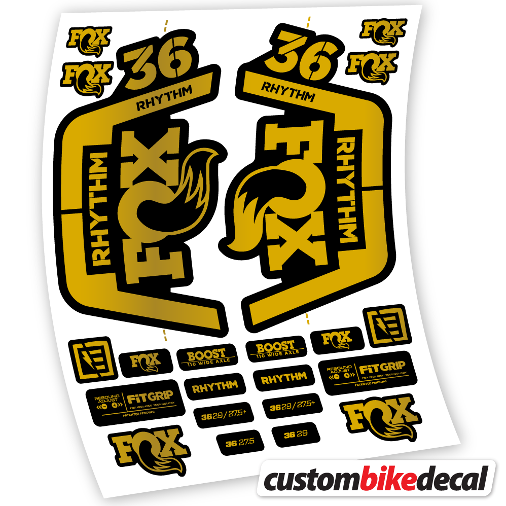 Aufkleber Fox 36 Rhythm 2019-2020, Fahrradgabel-Aufkleber Vinyl