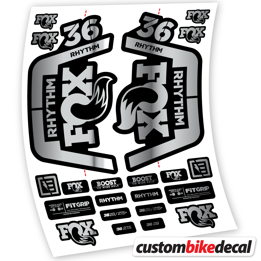 Aufkleber Fox 36 Rhythm 2019-2020, Fahrradgabel-Aufkleber Vinyl