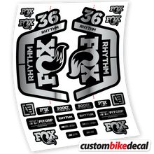 Load image into Gallery viewer, Decal Fox 36 Rhythm, Bike Fork Sticker vinyl
