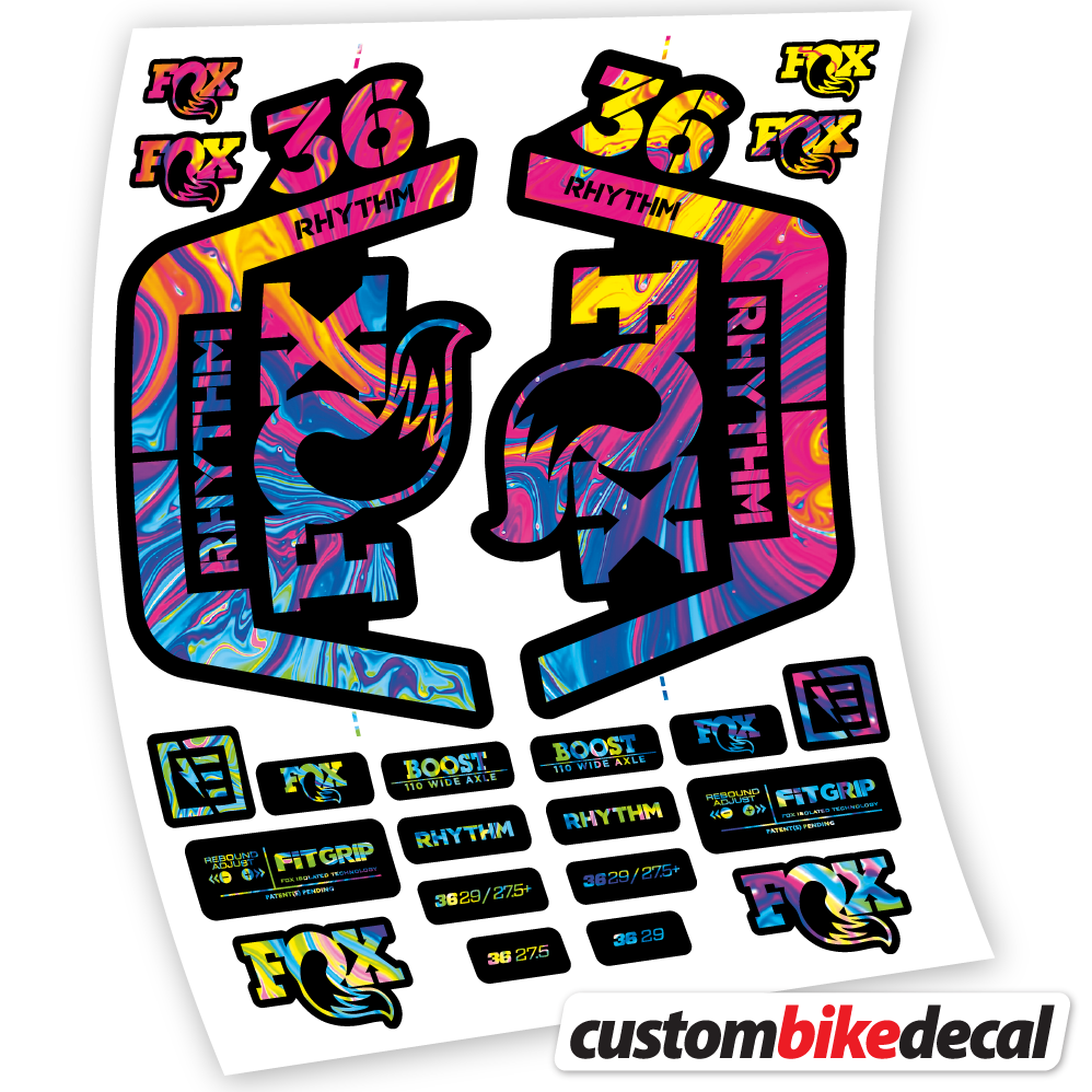 Aufkleber Fox 36 Rhythm 2019-2020, Fahrradgabel-Aufkleber Vinyl