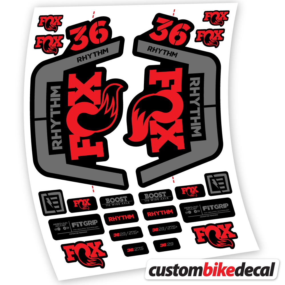 Aufkleber Fox 36 Rhythm 2019-2020, Fahrradgabel-Aufkleber Vinyl