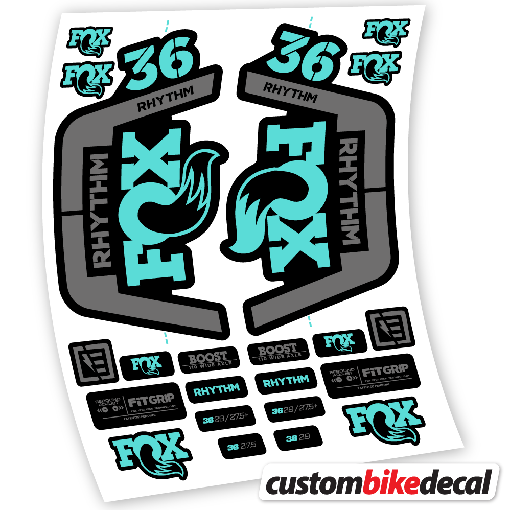 Aufkleber Fox 36 Rhythm 2019-2020, Fahrradgabel-Aufkleber Vinyl