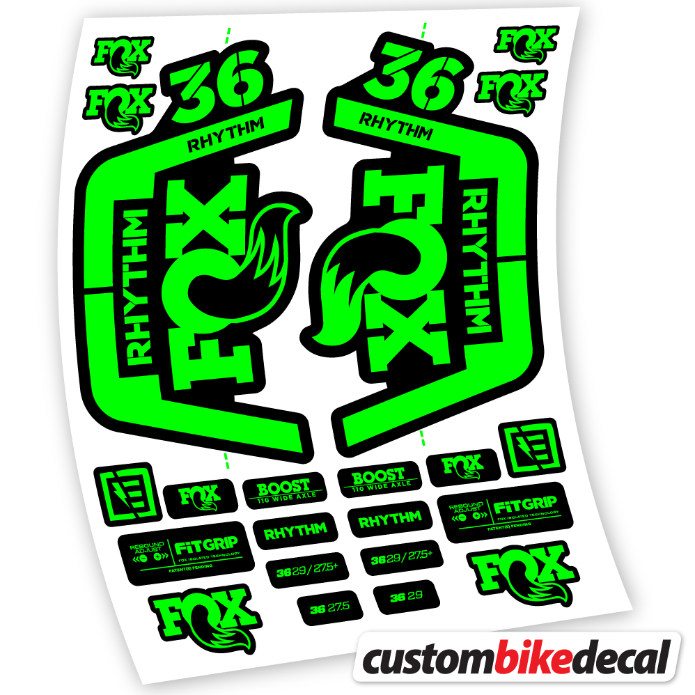 Aufkleber Fox 36 Rhythm 2019-2020, Fahrradgabel-Aufkleber Vinyl