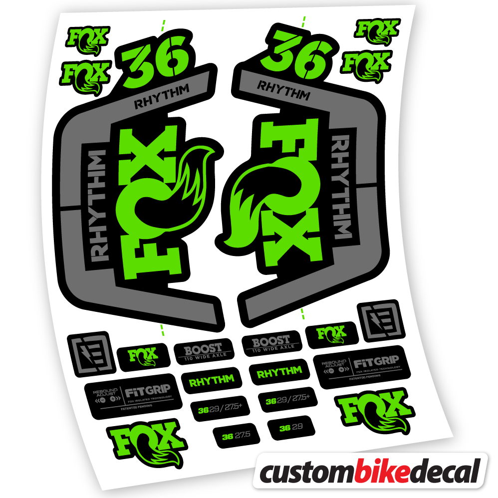 Aufkleber Fox 36 Rhythm 2019-2020, Fahrradgabel-Aufkleber Vinyl