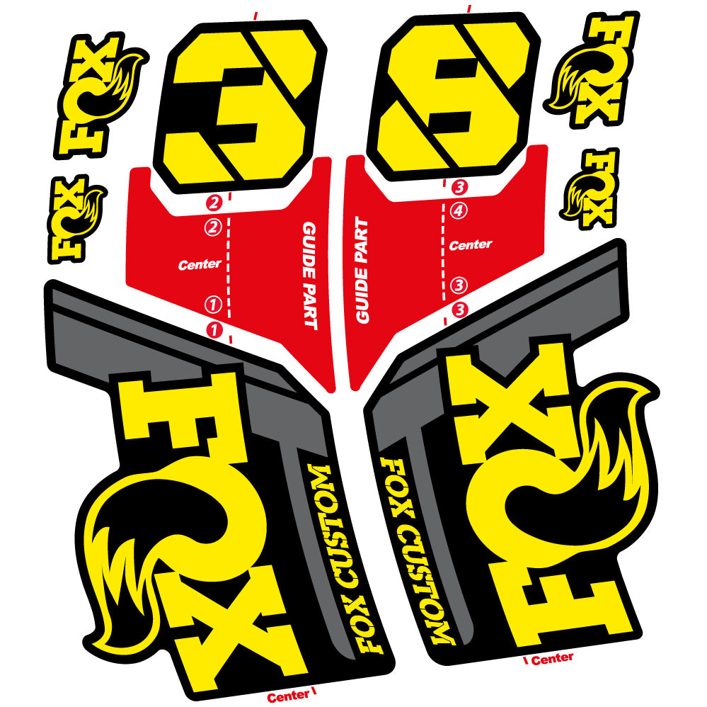 Aufkleber, Fox Custom 38 2022, Fahrradgabel 29, Vinyl-Aufkleber