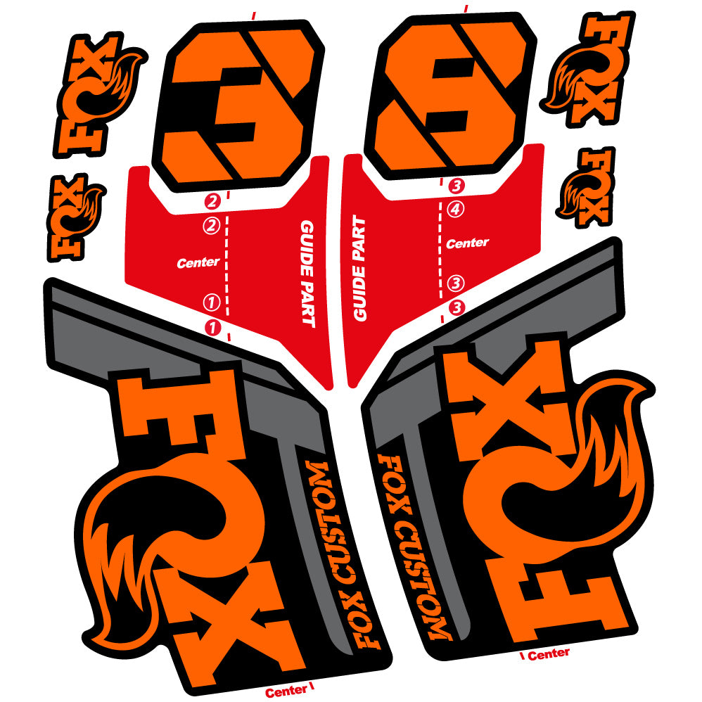 Aufkleber, Fox Custom 38 2022, Fahrradgabel 29, Vinyl-Aufkleber