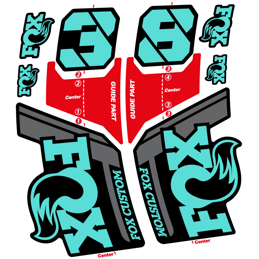 Aufkleber, Fox Custom 38 2022, Fahrradgabel 29, Vinyl-Aufkleber