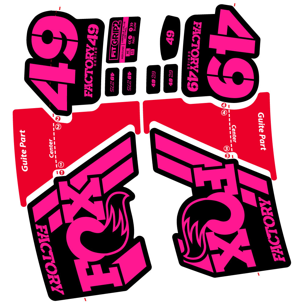 Aufkleber Fox 49 Factory 2019, Fahrradgabel, Sticker Vinyl