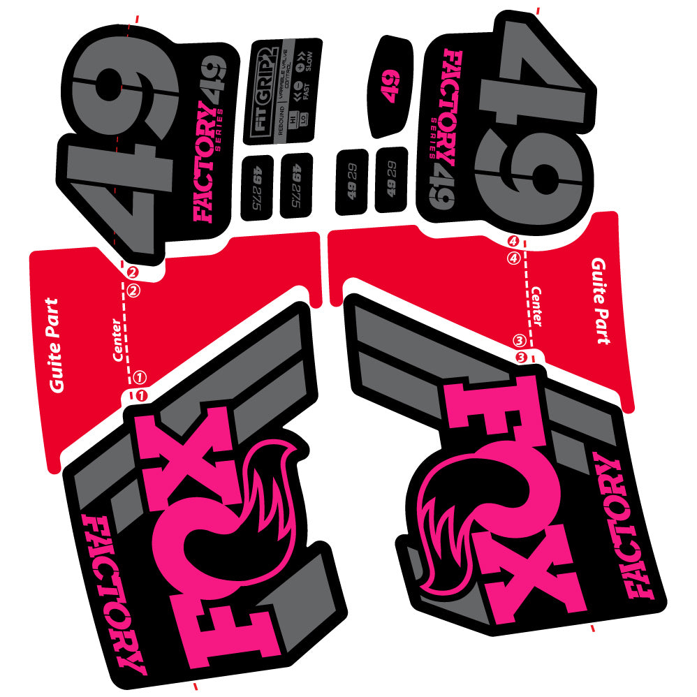 Aufkleber Fox 49 Factory 2019, Fahrradgabel, Sticker Vinyl