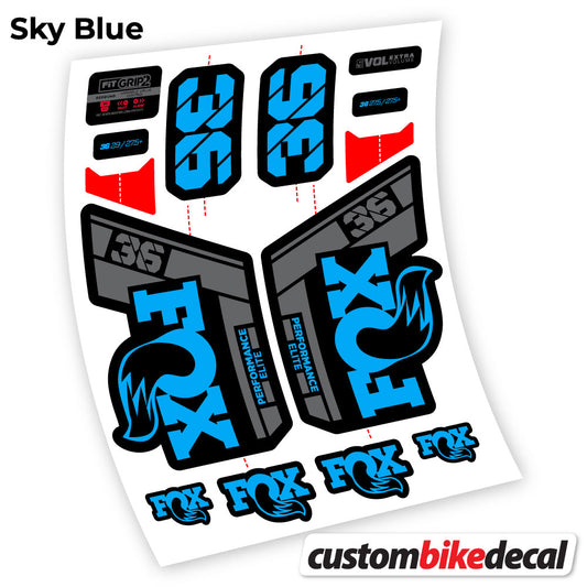 Aufkleber, Fox 36 Performance Elite 2021, Fahrradgabel-Aufkleber Vinyl