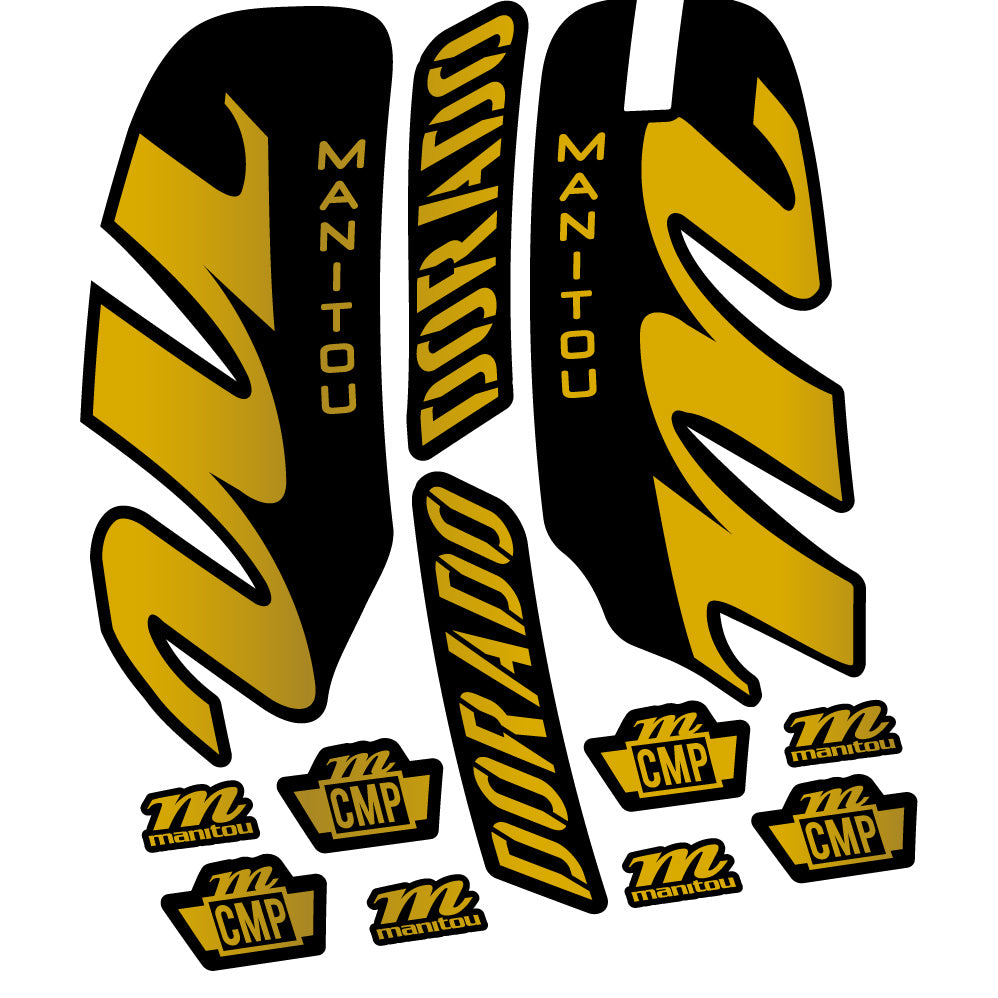 Aufkleber Manitou Dorado Comp 2022, Fahrradgabel, Sticker Vinyl
