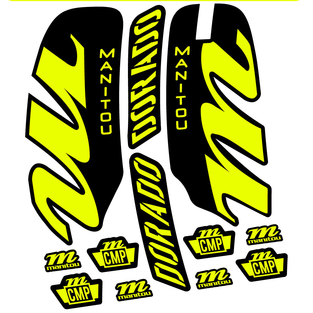 Aufkleber Manitou Dorado Comp 2022, Fahrradgabel, Sticker Vinyl