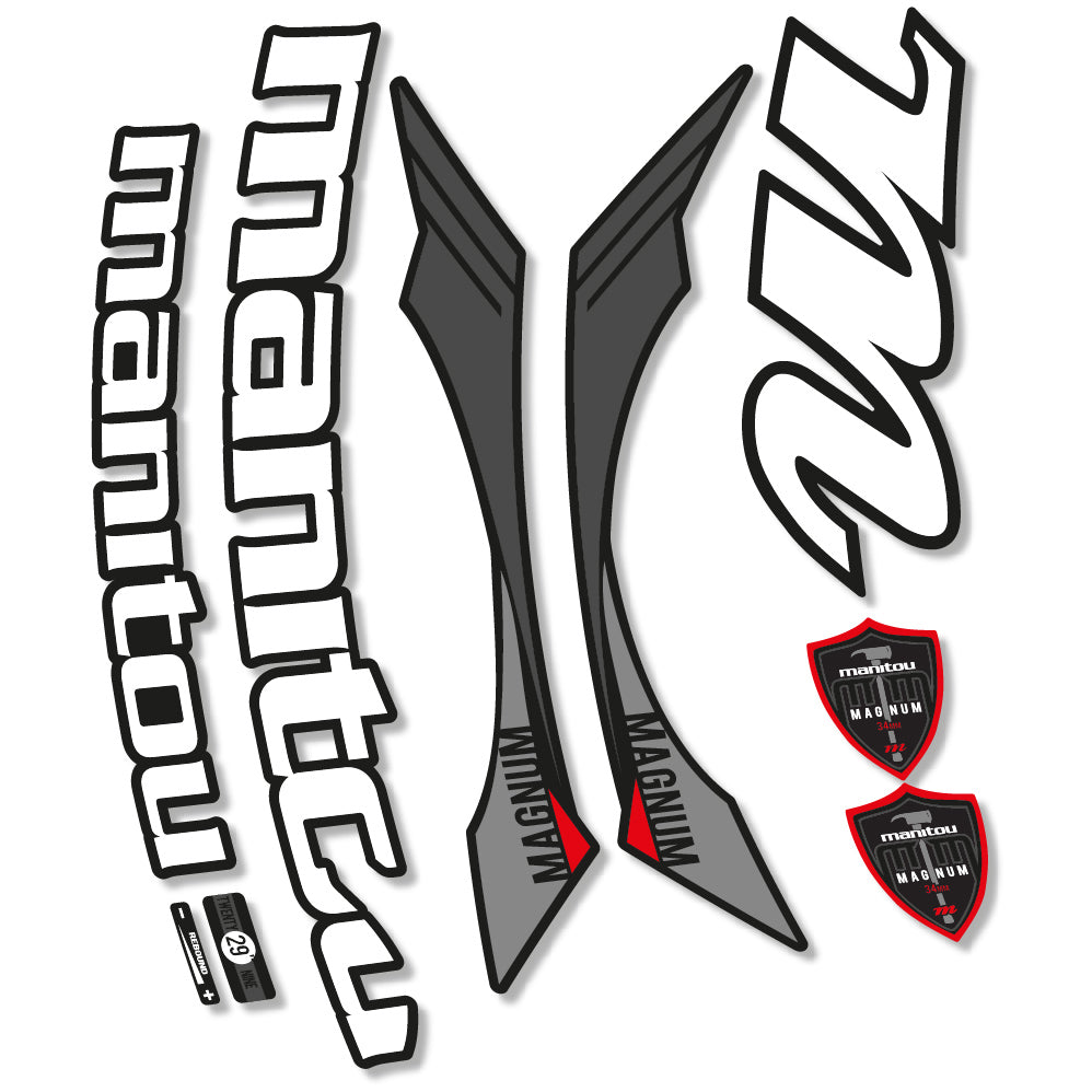 Custom Manitou Decal Set – 10 Vinyl Stickers, UV Resistant, For MTB Forks, Shocks & Frames (Choose Colors)
