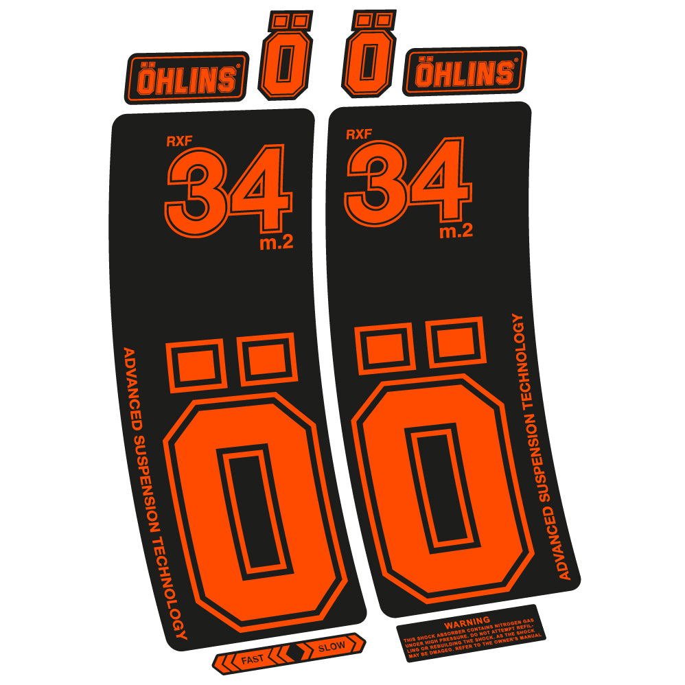 Aufkleber Ohlins RXF 34 M.2, Fahrradgabel, Sticker Vinyl