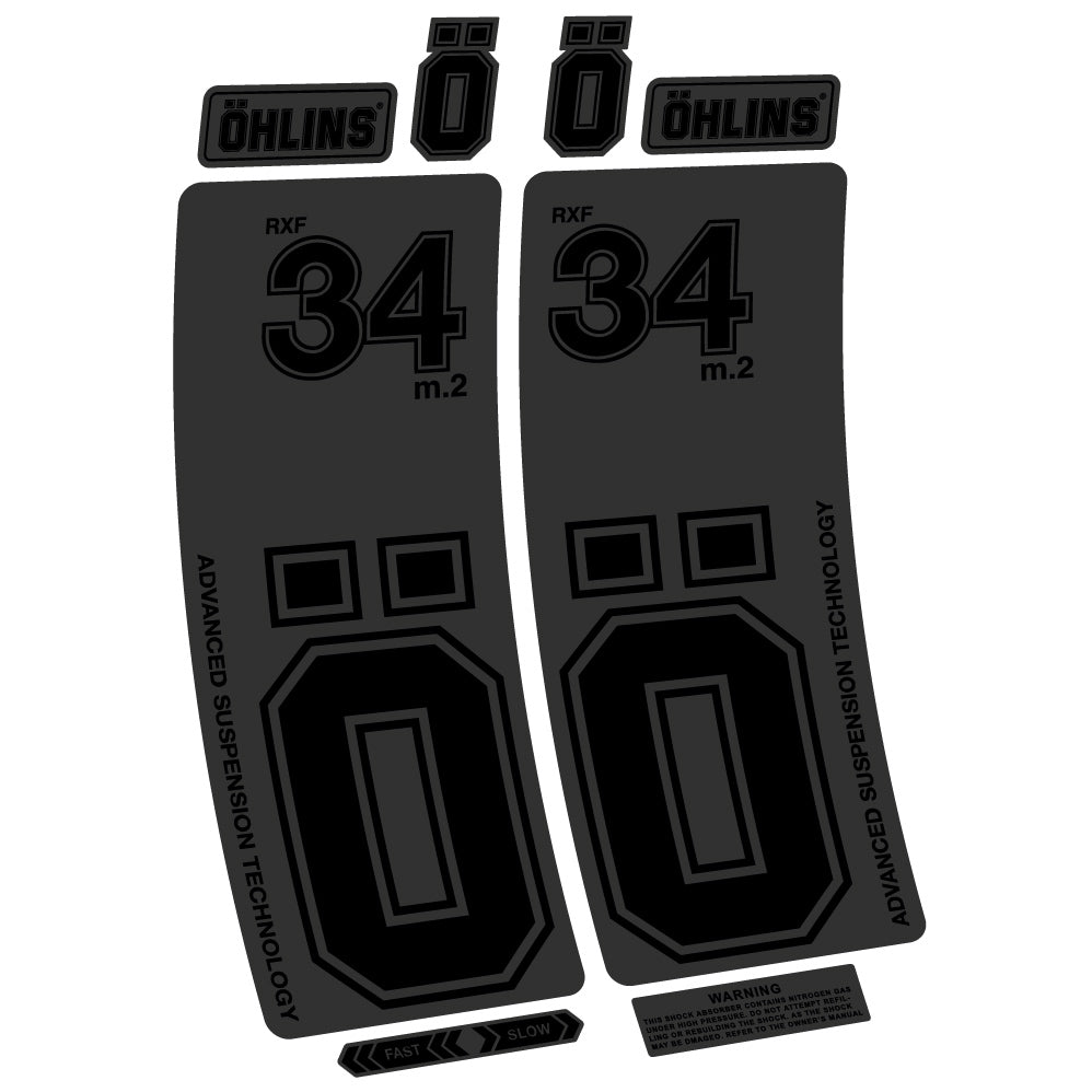 Aufkleber Ohlins RXF 34 M.2, Fahrradgabel, Sticker Vinyl