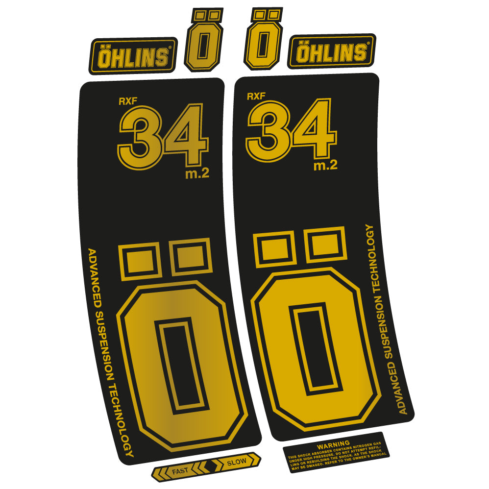 Aufkleber Ohlins RXF 34 M.2, Fahrradgabel, Sticker Vinyl