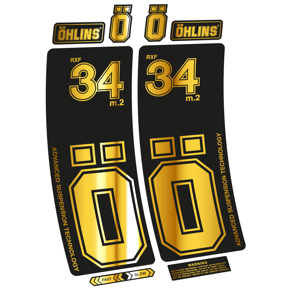 Aufkleber Ohlins RXF 34 M.2, Fahrradgabel, Sticker Vinyl