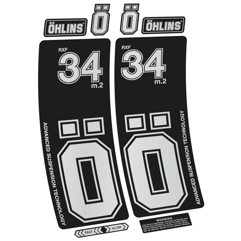 Aufkleber Ohlins RXF 34 M.2, Fahrradgabel, Sticker Vinyl