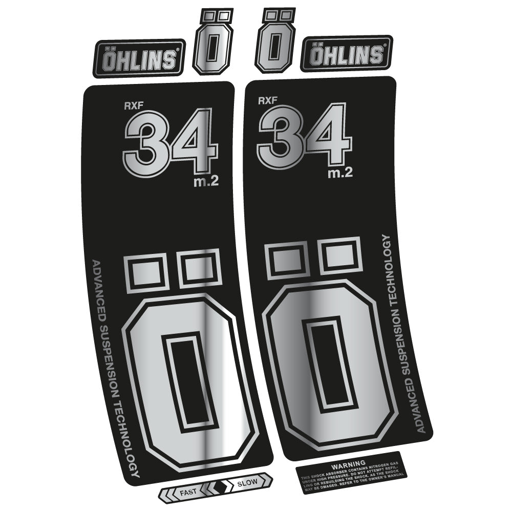 Aufkleber Ohlins RXF 34 M.2, Fahrradgabel, Sticker Vinyl