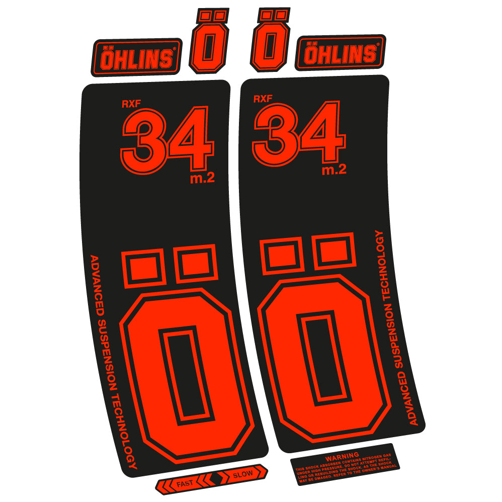 Aufkleber Ohlins RXF 34 M.2, Fahrradgabel, Sticker Vinyl