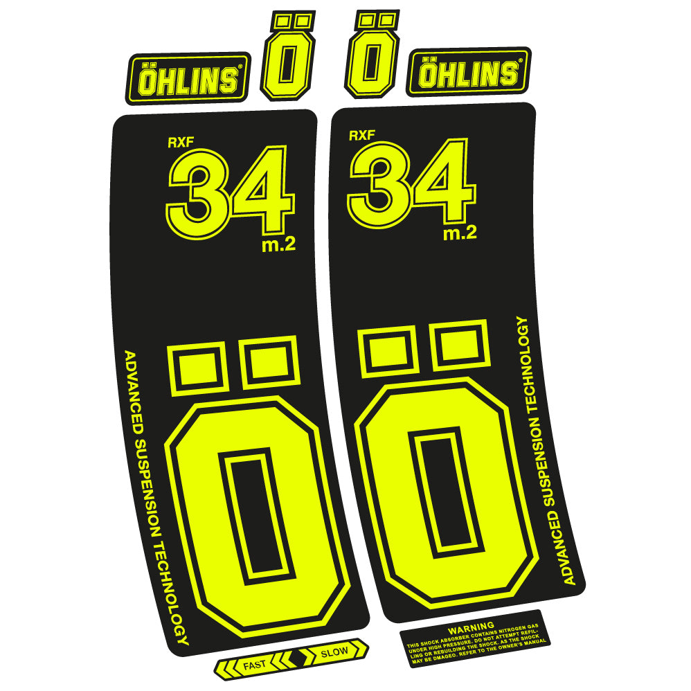 Aufkleber Ohlins RXF 34 M.2, Fahrradgabel, Sticker Vinyl