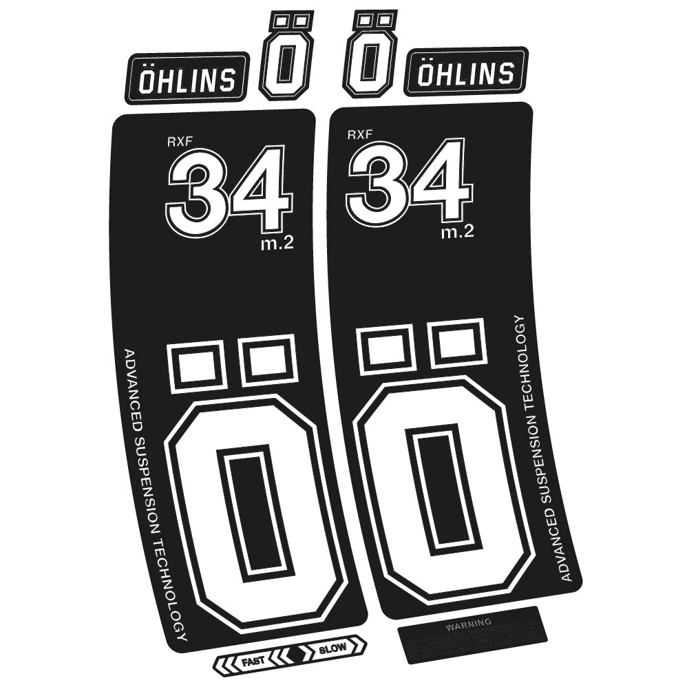 Aufkleber Ohlins RXF 34 M.2, Fahrradgabel, Sticker Vinyl