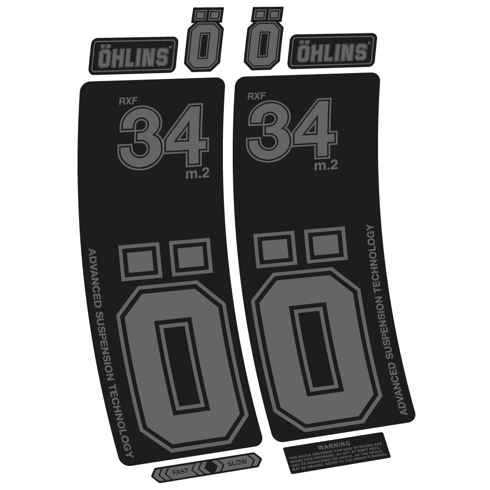 Aufkleber Ohlins RXF 34 M.2, Fahrradgabel, Sticker Vinyl