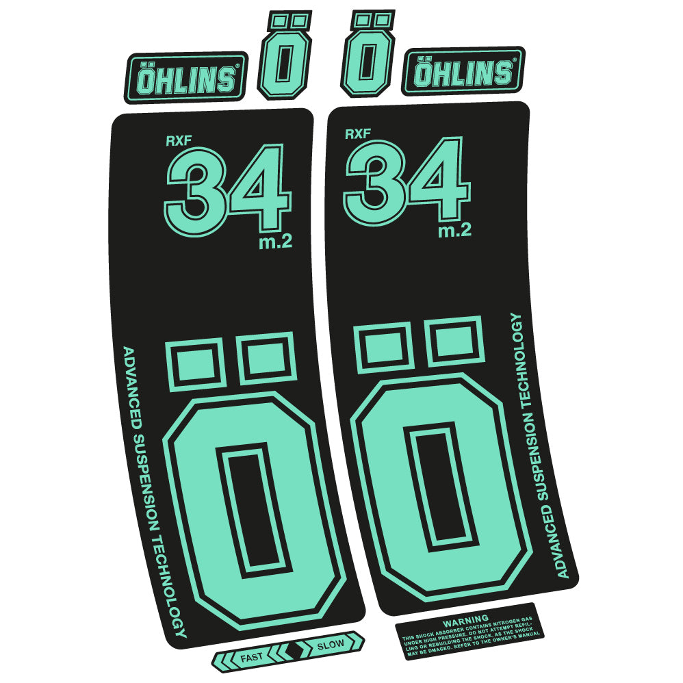 Aufkleber Ohlins RXF 34 M.2, Fahrradgabel, Sticker Vinyl